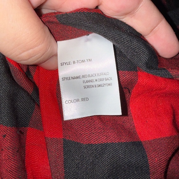 "Drip flannel" Plaid Women's Button Down Shirt - Picture 6 of 10